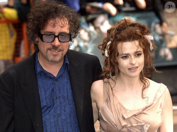 Helena Bonham-Carter et Tim Burton lors de la projection de Harry Potter et l'ordre du Phénix à Londres le 3 juillet 2007