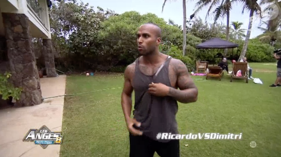 Altercation entre Ricardo et Dimitri dans "Les Anges 8" sur NRJ12. Le 3 mai 2016.