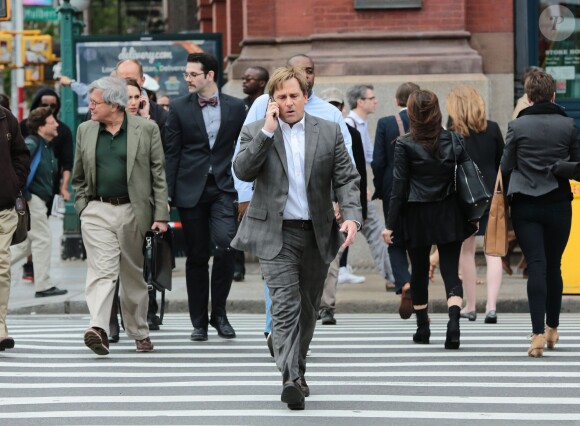Steve Carell sur le tournage de "The Big Short" à New York le 20 mai 2015.