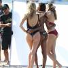 Elsa Hosk, Jasmine Tookes, Josephine Skriver - Les mannequins de la marque Victoria's Secret en pleine séance photo sur une plage à Miami, le 10 mai 201.