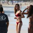 Josephine Skriver - Les mannequins de la marque Victoria's Secret en pleine séance photo sur une plage à Miami, le 10 mai 201.
