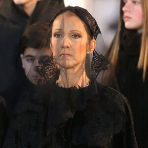 Céline Dion - Sorties des obsèques nationales de René Angélil en la Basi­lique Notre-Dame de Montréal, le 22 janvier 2016