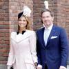 La princesse Madeleine de Suède et son mari Christopher O'Neill arrivant au déjeuner donné en l'honneur du 70e anniversaire du roi Carl XVI Gustaf de Suède à la mairie de Stockholm, le 30 avril 2016.