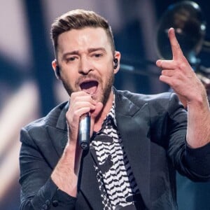 Justin Timberlake en répétitions lors du concours de l'Eurovision à Stockholm. Le 13 mai 2016