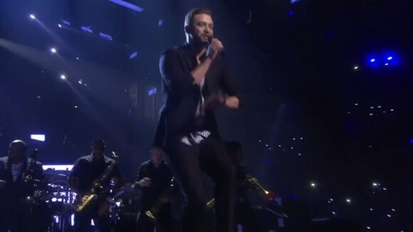 Justin Timberlake sur la scène de l'Eurovision le samedi 14 mai 2016.