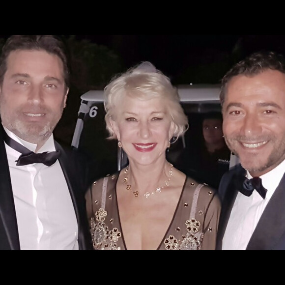 Richard Orlinski, Helen Miren et Bernard Montiel lors de la 23e édition du Gala de l'amfAR "Cinéma contre Sida" à l'hôtel de l'Eden Roc au Cap d'Antibes, le 19 mai 2016, lors du 69 ème Festival International du Film de Cannes.