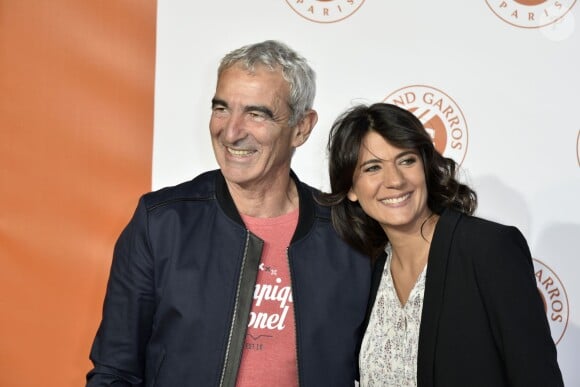 Raymond Domenech et Estelle Denis lors de la Soirée des Joueurs de Roland-Garros 2016, le 19 mai au Petit Palais, à Paris.
