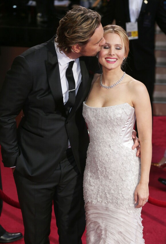 Kristen Bell et son mari Dax Shepard - 86ème cérémonie des Oscars à Hollywood, le 2 mars 2014.