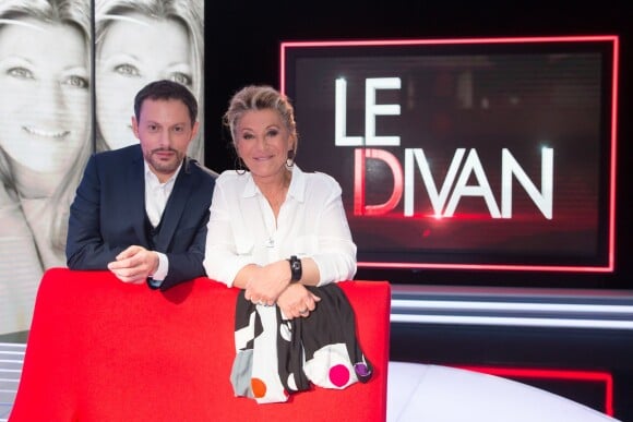 Exclusif - Enregistrement de l'émission "Le Divan" présentée par Marc-Olivier Fogiel avec Sheila, qui sera diffusée le 24 mai sur France 3. Le 29 avril 2016 © Cyril Moreau / Bestimage