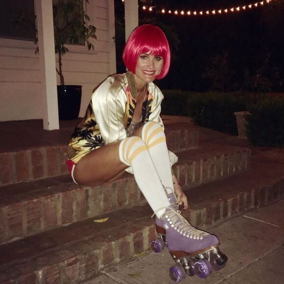 Laeticia Hallyday lors d'une soirée roller à Lombardi House, le 21 mai 2016 à Los Angeles