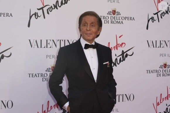 Valentino Garavani à la première de La Traviata au Teatro Dell'Opera, à Rome, le 22 mai 2016.