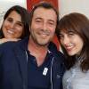 Exclusif - Karine Ferri, Bernard Montiel et Nolwen Leroy à l'espace Lacoste du village des internationaux de tennis de Roland Garros le 27 mai 2016.