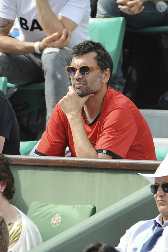 Sergi Bruguera (entraineur de R.Gasquet) - People dans les tribunes lors du Tournoi de Roland-Garros (les Internationaux de France de tennis) à Paris, le 27 mai 2016. © Pierre Perusseau/Bestimage