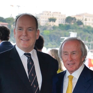 Le prince Albert II de Monaco et Jackie Stewart - Le prince Albert II de Monaco au yacht club de Monaco pour fêter le 50ème anniversaire de la 1ère victoire de Jackie Stewart à Monaco, le 27 mai 2016. © Michael Alesi/Bestimage