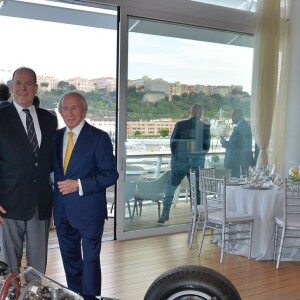 Le prince Albert II de Monaco et Jackie Stewart pour fêter le 50ème anniversaire de la première victoire de Jackie Stewart à Monaco, le 27 mai 2016. © Michael Alesi/Bestimage