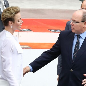 Le prince Albert II de Monaco et la princesse Charlène de Monaco ont assisté au 74e Grand Prix de Formule 1 de Monaco, le 29 mai 2016, remporté par Lewis Hamilton.