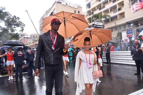 Chris Bosh et sa femme Adrienne Williams au 74e Grand Prix de F1 de Monaco, remporté par Lewis Hamilton devant D. Ricciardo et S. Perez, le 29 mai 2016. © Bruno Bebert/Bestimage