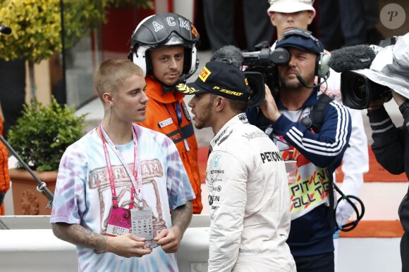 Justin Bieber a pu célébrer la victoire de son ami Lewis Hamilton au 74e Grand Prix de F1 de Monaco, remporté par Lewis Hamilton devant D. Ricciardo et S. Perez, le 29 mai 2016.