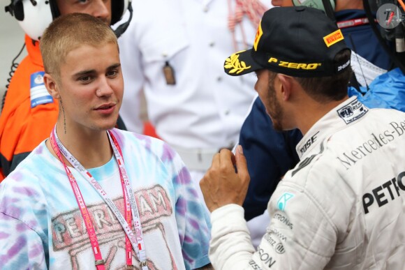 Justin Bieber a pu célébrer la victoire de son ami Lewis Hamilton au 74e Grand Prix de F1 de Monaco, remporté par Lewis Hamilton devant D. Ricciardo et S. Perez, le 29 mai 2016.