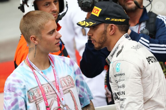 Justin Bieber a pu célébrer la victoire de son ami Lewis Hamilton au 74e Grand Prix de F1 de Monaco, remporté par Lewis Hamilton devant D. Ricciardo et S. Perez, le 29 mai 2016.
