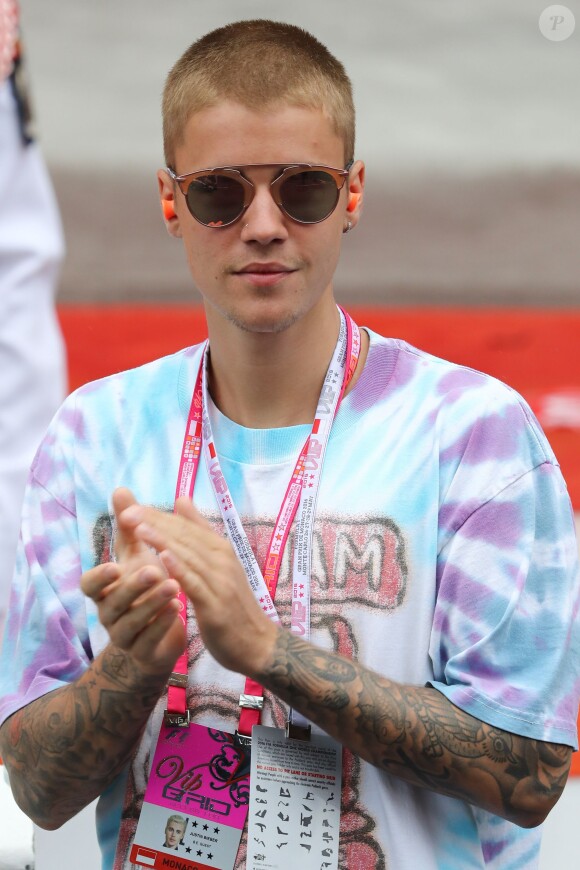 Justin Bieber a pu célébrer la victoire de son ami Lewis Hamilton au 74e Grand Prix de F1 de Monaco, remporté par Lewis Hamilton devant D. Ricciardo et S. Perez, le 29 mai 2016.