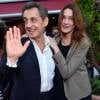 Exclusif - Nicolas Sarkozy et sa femme Carla Bruni-Sarkozy sont allés dîner au restaurant "La Petite Maison" après avoir participé aux Journées d'études du Parti Populaire Européen à l'hôtel Méridien à Nice, le 1er juin 2016. © Bruno Bebert/Bestimage
