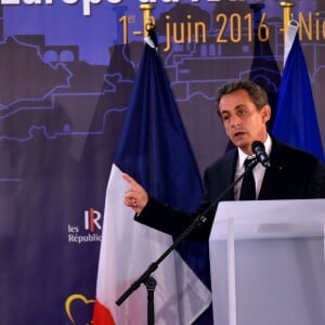 Nicolas Sarkozy a participé aux Journées d'études du Parti Populaire Européen à l'hôtel Méridien à Nice, le 1er juin 2016. © Bruno Bebert/Bestimage