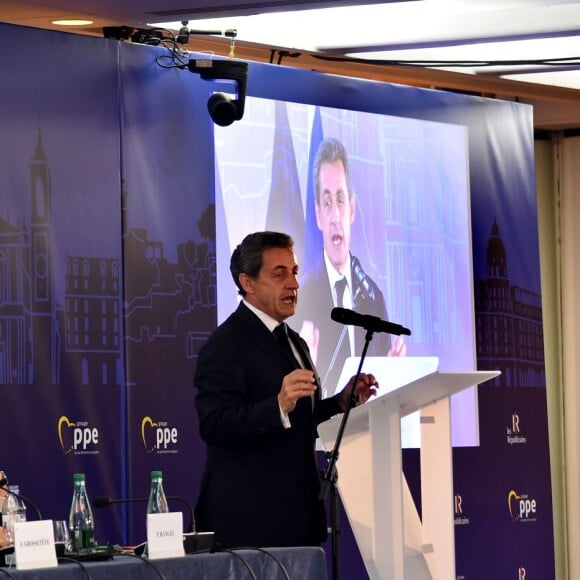 Nicolas Sarkozy a participé aux Journées d'études du Parti Populaire Européen à l'hôtel Méridien à Nice, le 1er juin 2016. © Bruno Bebert/Bestimage