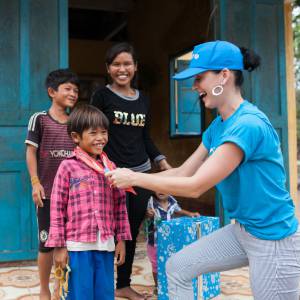 Katy Perry, ambassadrice de bonne volonté de l'UNICEF en visite au Vietnam, le 27 mai 2016.