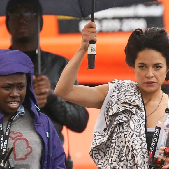 Michelle Rodriguez - Exclusif - Les acteurs sur le tournage de 'Fast and Furious 8' à Atlanta en Georgie, le 20 mai 2016