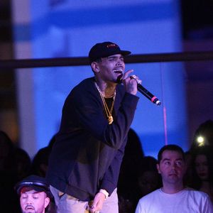 Chris Brown en concert pendant la "NighSplash Party" au Drai's Beachclub à Las Vegas, le 26 avril 2016. ©