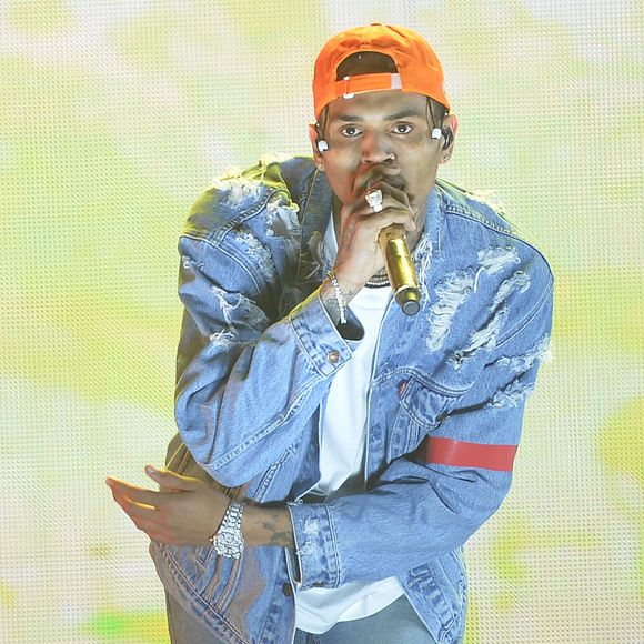 Chris Brown en concert à l'Accorhotels Arena Bercy à Paris, le 28 mai 2016.