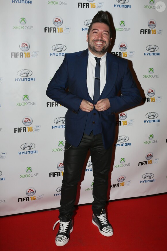 Chris Marques - Soirée de lancement du jeu vidéo "FIFA 2016" au Faust à Paris, le 21 septembre 2015.