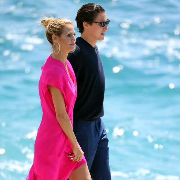 Heidi Klum et son boyfriend Vito Schnabel prennent un bateau à Cannes, le 15 mai 2016