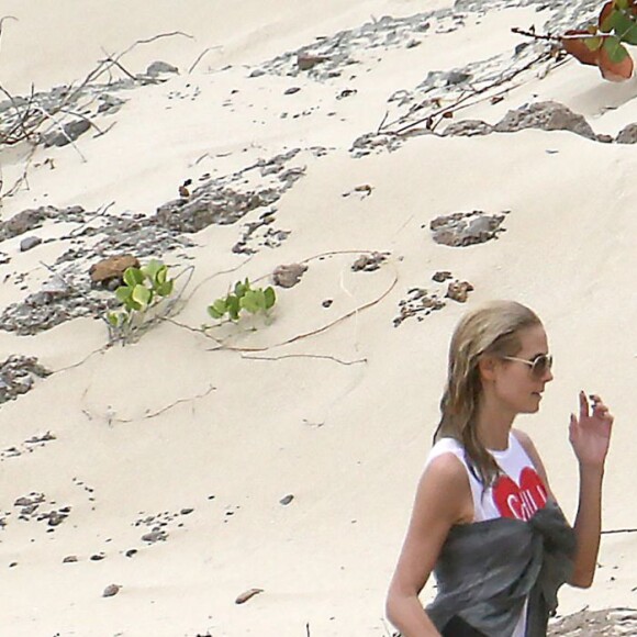 Heidi Klum et Vito Schnabel en vacances à la plage à Saint-Barthélémy le 3 juin 2015