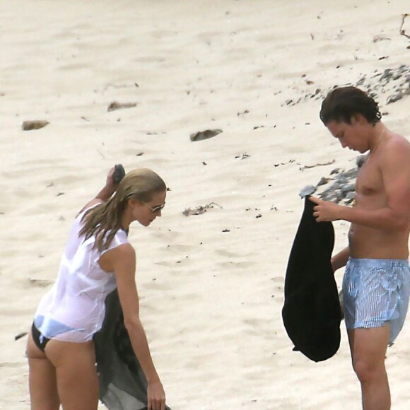 Heidi Klum et Vito Schnabel en vacances à la plage à Saint-Barthélémy le 3 juin 2015