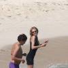 Heidi Klum et Vito Schnabel en vacances à la plage à Saint-Barthélémy le 2 juin 2015