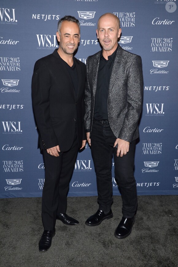 Francisco Costa et Italo Zucchelli (ex-directeurs artistiques de Calvin Klein Collection) WSJ. Magazine 2015 Innovator Awards à New York.