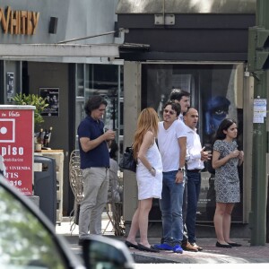 Lindsay Lohan et son compagnon Egor Tarabasov se promènent dans les rues de Madrid. Le 10 juin 2016