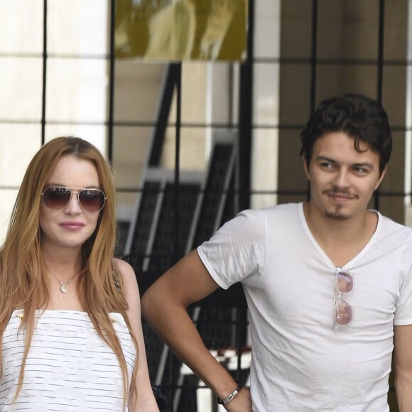 Lindsay Lohan et son compagnon Egor Tarabasov se promènent dans les rues de Madrid. Le 10 juin 2016