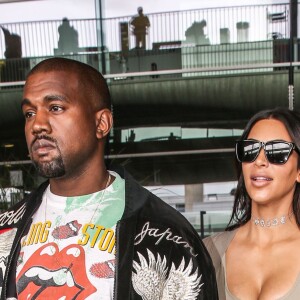Kim Kardashian et son mari Kanye West arrivent à l'aéroport de Roissy-Charles-de-Gaulle. Roissy, le 13 juin 2016.