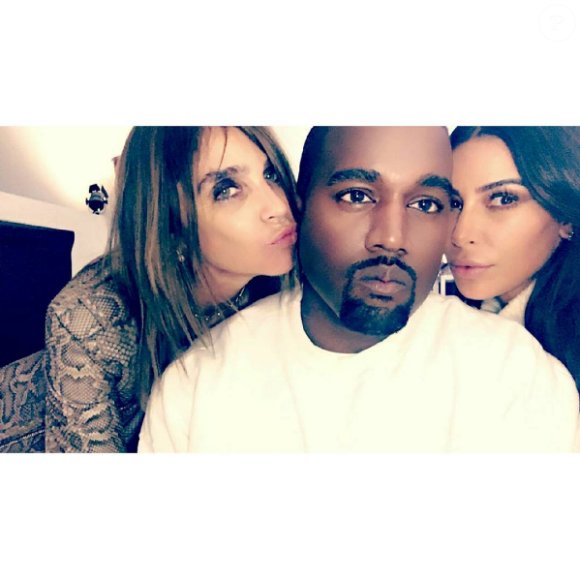 Carine Roitfeld, Kanye West et Kim Kardashian à Paris, le 13 juin 2016.