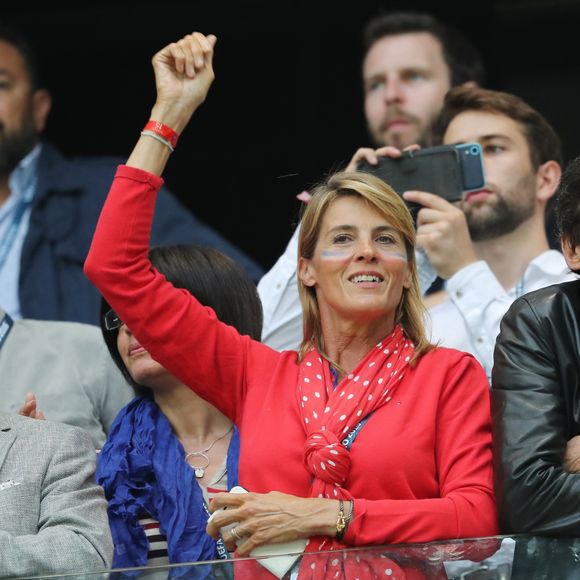 Nathalie Simon et son mari Tanguy Dadon au match de l'Euro 2016 France-Albanie au Stade Vélodrome à Marseille, le 15 juin 2016. © Cyril Moreau/Bestimage