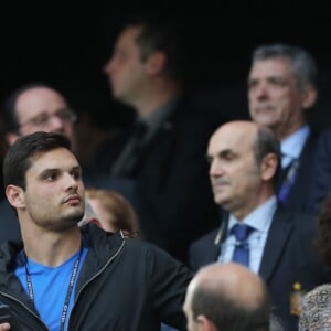 David Trezeguet, Florent Manaudou et Basile Boli au match de l'Euro 2016 France-Albanie au Stade Vélodrome à Marseille, le 15 juin 2016. © Cyril Moreau/Bestimage