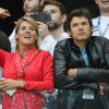 Nathalie Simon et son mari Tanguy Dadon au match de l'Euro 2016 France-Albanie au Stade Vélodrome à Marseille, le 15 juin 2016. © Cyril Moreau/Bestimage
