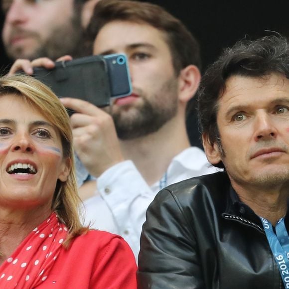 Nathalie Simon et son mari Tanguy Dadon au match de l'Euro 2016 France-Albanie au Stade Vélodrome à Marseille, le 15 juin 2016. © Cyril Moreau/Bestimage