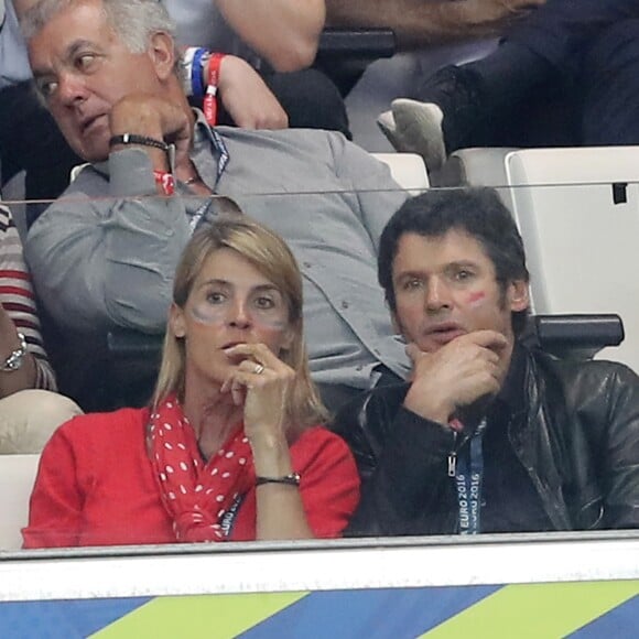 Nathalie Simon et son mari Tanguy Dadon au match de l'Euro 2016 France-Albanie au Stade Vélodrome à Marseille, le 15 juin 2016. © Cyril Moreau/Bestimage