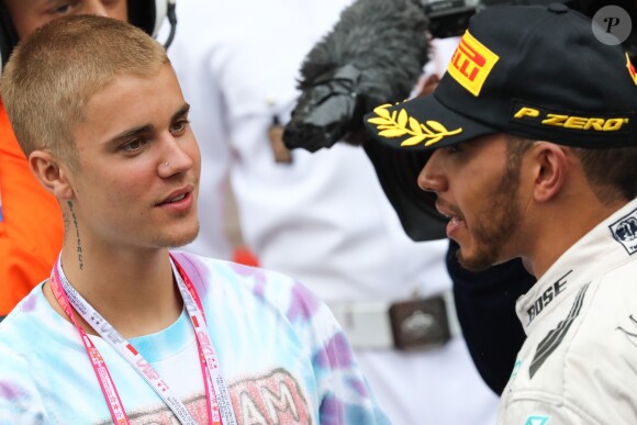 Justin Bieber et Lewis Hamilton au 74ème Grand Prix de Formule 1 de Monaco, le 29 mai 2016.