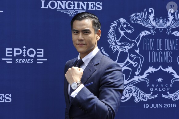 Eddie Peng (égérie de la marque Longines) durant le 167ème Prix de Diane Longines à l'hippodrome de Chantilly, à Chantilly, le 19 Juin 2016. © Christophe Bricot/Bestimage