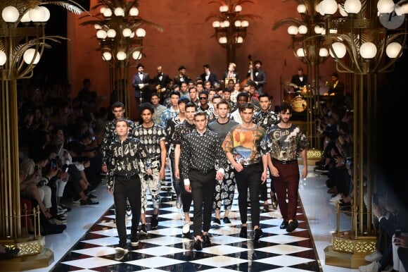 Défilé de mode hommes Dolce & Gabbana collection prêt-à-porter Printemps-Eté 2017 à Milan, le 18 juin 2016.  Dolce & Gabbana Fashion Week Men's Wear Summer/Spring2017 in Paris on June 18, 2016.18/06/2016 - Milan